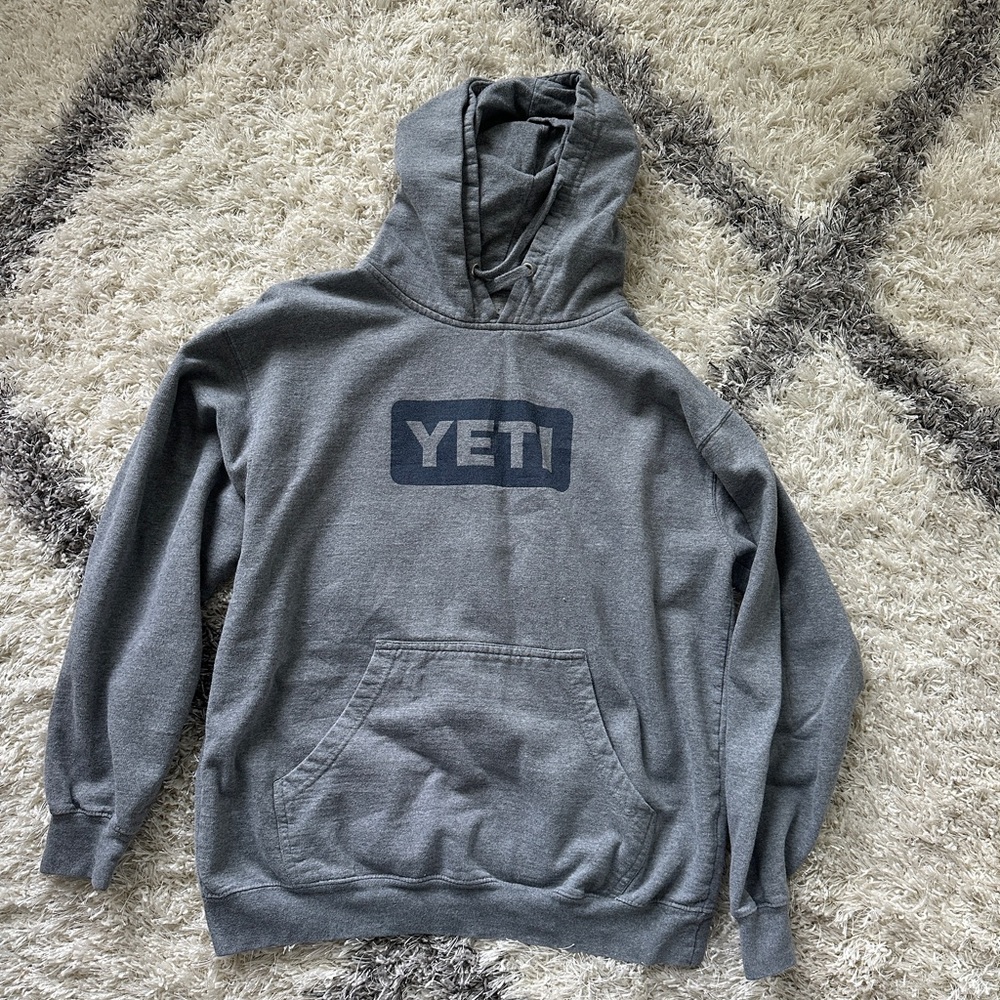 Yeti Gray Pullover Hoodie with Logo